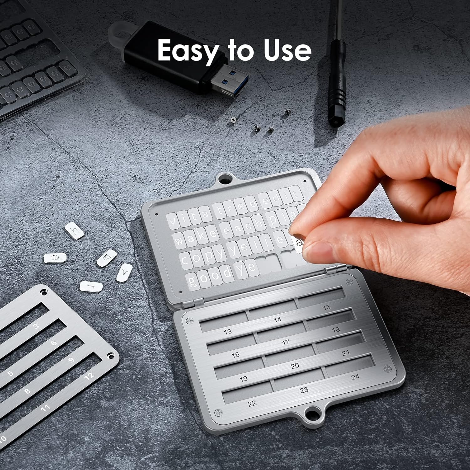 ELLIPAL Crypto Seed Phrase Backup, 316 Stainless Steel Metal Seed Phrase Storage with Lock Hole, 24 Words Backup, Compatible with BIP39 Hardware Wallets, Ledger, Trezor - Image 4